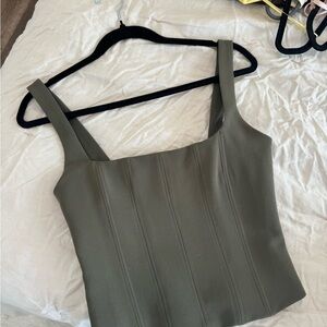 Zara Khaki Green Camisole Top